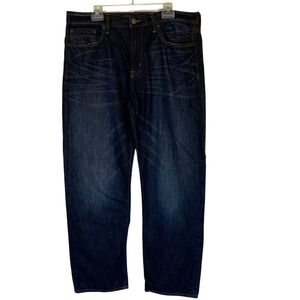 American Eagle Outfitters Mens Dark Wash Loose Fit Jeans Size‎ 36x32 Classic